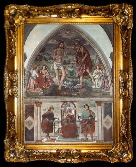 framed  Domenicho Ghirlandaio Taufe Christ und Thronende Madonna mit den Heiligen Sebastian und julianus, ta009-2
